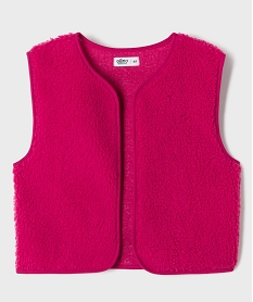 GEMO Gilet sans manches en maille sherpa fille Rose