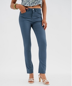 GEMO Pantalon Regular taille normale en coton stretch femme Bleu