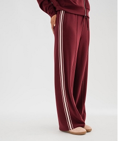 GEMO Pantalon de jogging large avec bandes latérales femme Rouge