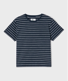 GEMO Tee-shirt manches courtes à rayures garçon Bleu