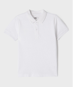 GEMO Polo à manches courtes en coton piqué garçon blanc vif