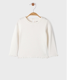 GEMO Tee-shirt manches longues avec finitions froncées bébé fille blanc standard