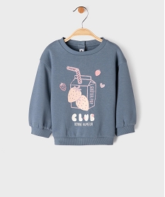 GEMO Sweat molletonné avec motifs bébé fille Bleu