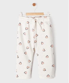 GEMO Pantalon de jogging ample avec intérieur molletonné bébé fille Blanc