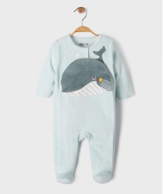 GEMO Pyjama ouverture devant avec motif baleine bébé Bleu