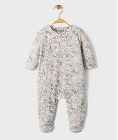 GEMO Pyjama en velours fleuri à ouverture devant bébé Vert