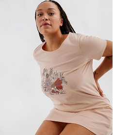 GEMO Chemise de nuit en jersey imprimé femme grande taille Orange