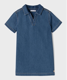 GEMO Robe en jean à manches courtes et col chemise fille - LuluCastatgnette bleu standard