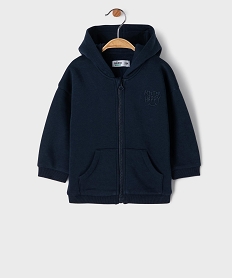 GEMO Sweat zippé à capuche bébé garçon Bleu