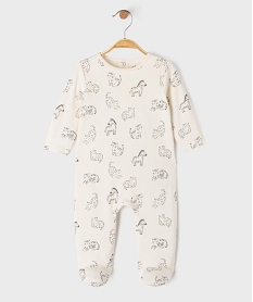 GEMO Pyjama en coton à motifs animaux bébé Beige