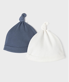GEMO Bonnets en coton côtelé bébé garçon (lot de 2) Bleu