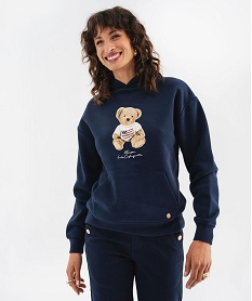 GEMO Sweat à capuche avec broderie femme - LuluCastagnette Bleu