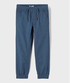 GEMO Pantalon en coton coupe jogger garçon Bleu