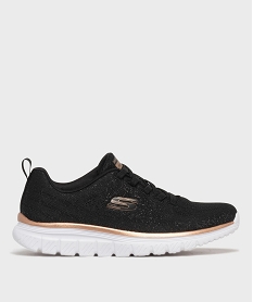 GEMO Baskets en mesh léger et pailleté femme - Skechers noir standard