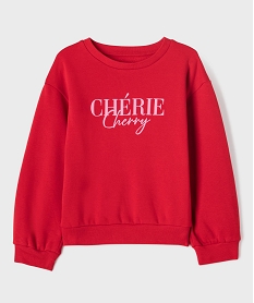 GEMO Sweat en molleton doux imprimé fille rouge standard