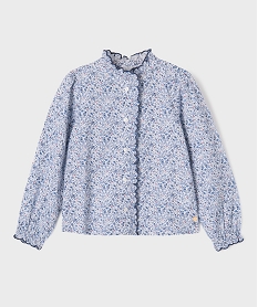 GEMO Chemise à motifs fleuris et col victorien fille - LuluCastagnette Bleu