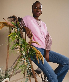 GEMO Gilet sans manches coupe oversize femme rose standard