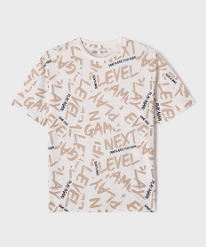 GEMO Tee-shirt manches courtes avec inscriptions gaming garçon Beige