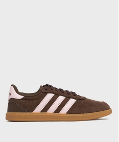 GEMO Baskets basses en cuir suédé Breaknet Sleek femme - Adidas marron fonce