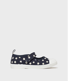 GEMO Babies en toile fleurie à scratch et bout recouvert fille - Lovely Wings Bleu