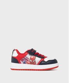 GEMO Baskets basses à lacets élastiques et scratch garçon - Spiderman blanc standard