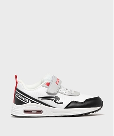 GEMO Baskets à scratch bicolores avec semelle à bulle d’air garçon - Airness blanc standard