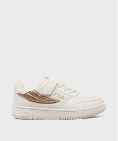 GEMO Baskets à scratch avec empiècements pailletés fille - Fila blanc standard