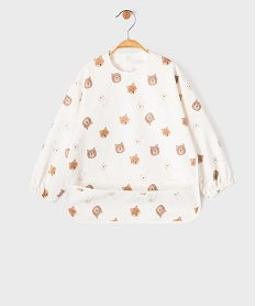 GEMO Bavoir tablier imperméable à motifs animaux bébé Blanc