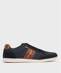 GEMO Baskets homme en toile basse style denim à bande contrastante - Lee Cooper Bleu