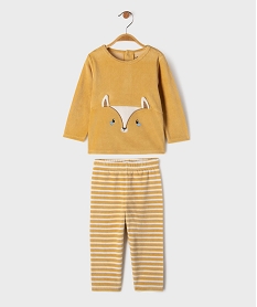 GEMO Pyjama en velours 2 pièces à motif renard bébé garçon jaune standard