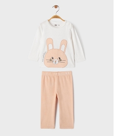 GEMO Pyjama en velours bébé fille blanc standard