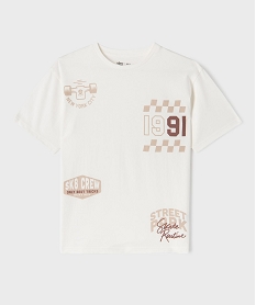 GEMO Tee-shirt manches courtes coupe oversize garçon Beige