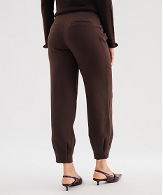 GEMO Pantalon fluide coupe barrel femme marron fonce