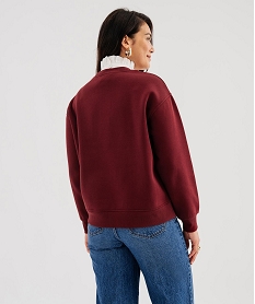GEMO Sweat avec col victorien amovible effet 2-en-1 femme Rouge