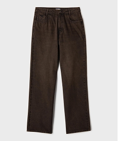 GEMO Jean baggy teinté garçon marron fonce