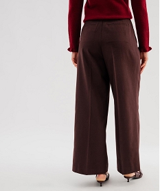 GEMO Pantalon ample à pinces femme marron fonce