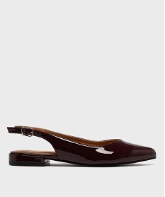 GEMO Escarpins slingback à bout pointu et talon plat femme - Follow Me Rouge