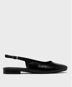 GEMO Escarpins slingback à bout carré et talon plat femme - Follow Me noir standard