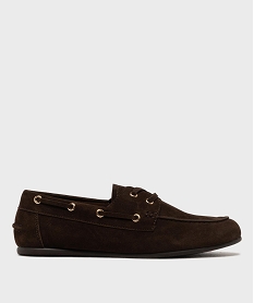 GEMO Mocassins à lacets souples semelle intérieure cuir femme- Follow Me marron standard