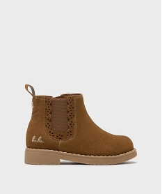 GEMO Boots Chelsea à finition festonnée fille - LuluCastagnette marron standard