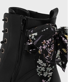 GEMO Boots à lacets et zip avec foulard sur la tige femme - Emilia Rosa noir standard