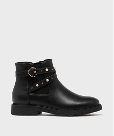 GEMO Boots zippées à brides décoratives et fermeture zippée fille - Lovely Wings noir standard
