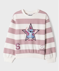 GEMO Sweat rayé avec motif Stitch fille - Disney Violet