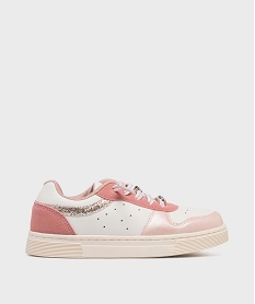 GEMO Baskets basses à lacets élastiques et breloques fille - Lovely Wings Rose
