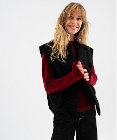 GEMO Gilet sans manches coupe oversize femme noir standard