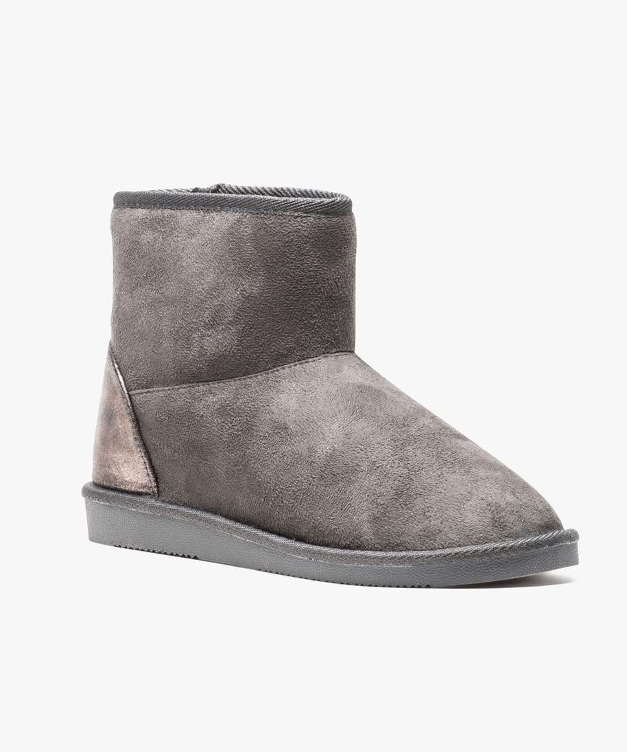 Gemo chaussures boots fourres avec empiecement irise gris ...