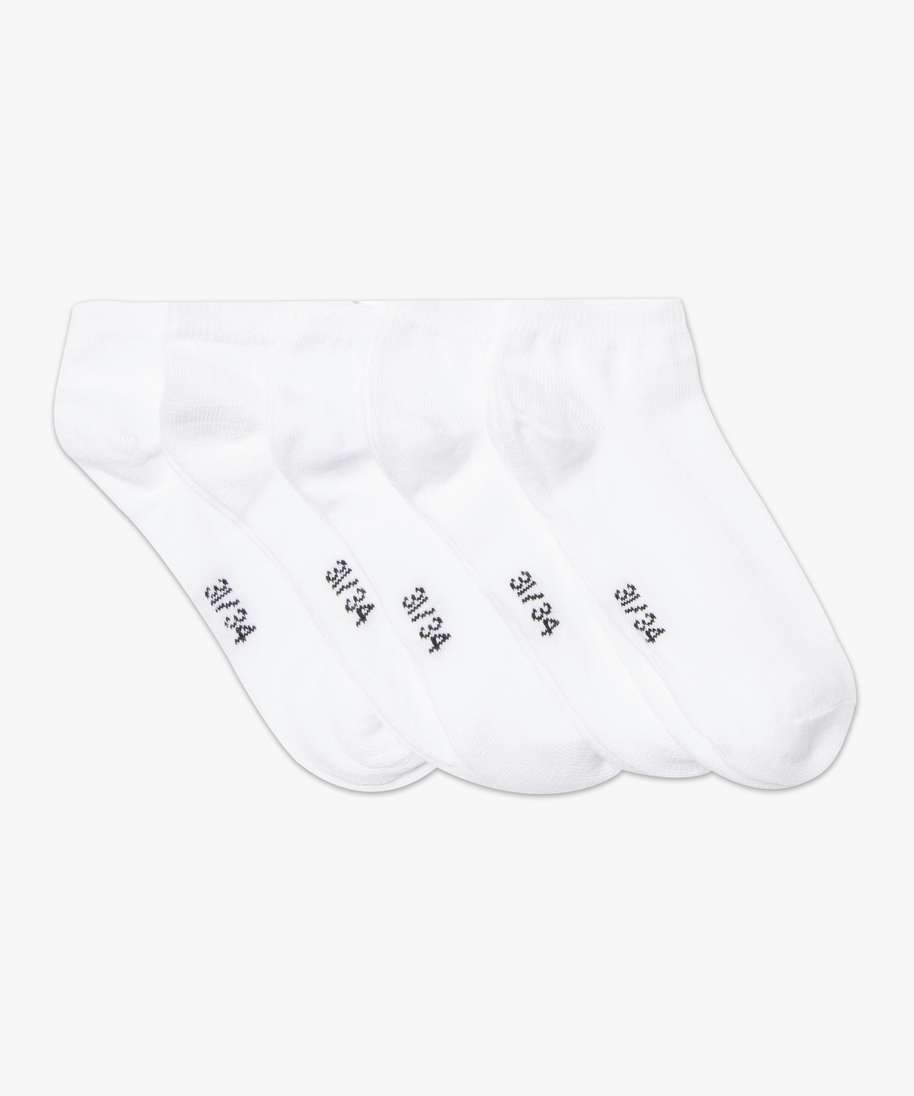 chaussettes garcon ultra-courtes unies (lot de 5 paires) blanc garcon