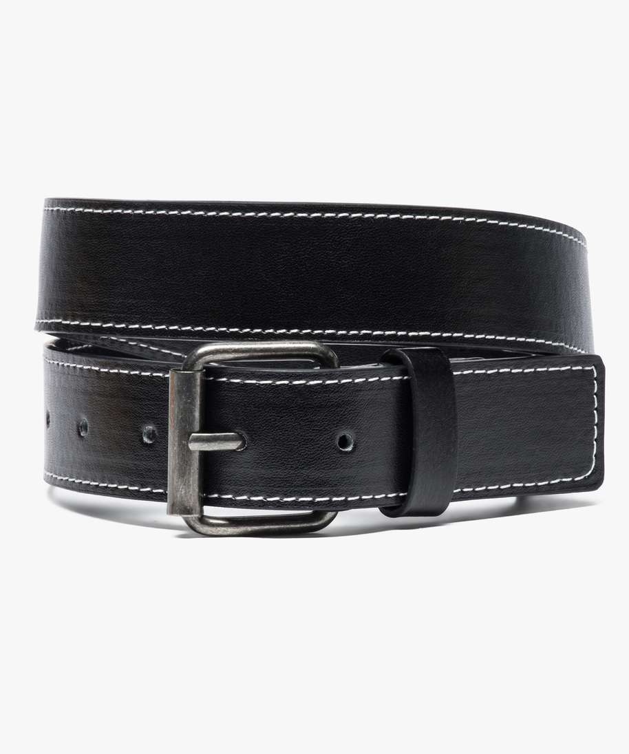 ceinture garcon en simili cuir avec surpiqures contrastantes noir autres accessoires garcon GEMO