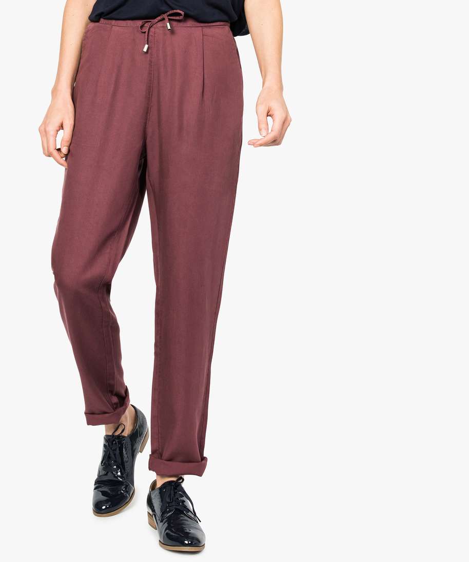 Pantalon discount tencel femme