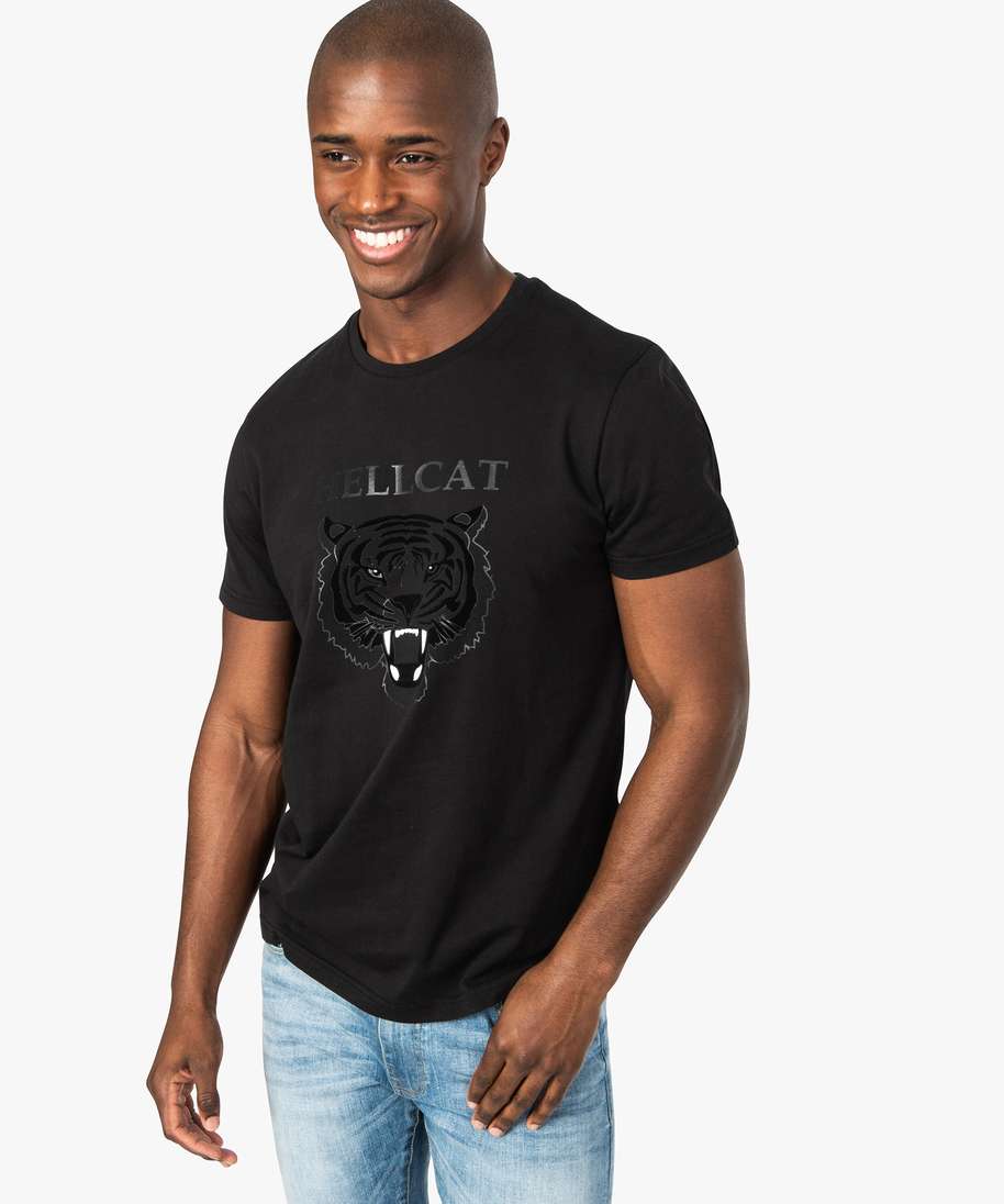 tee shirt homme avec motif tigre noir tee shirts homme G MO